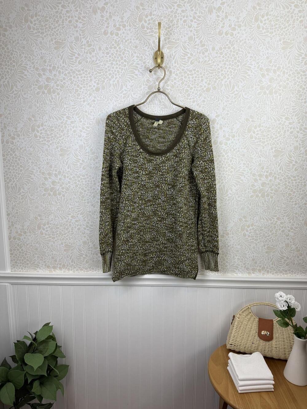 We The Free Green Marled Scoopneck Boston Melange Sweater - Size - Medium